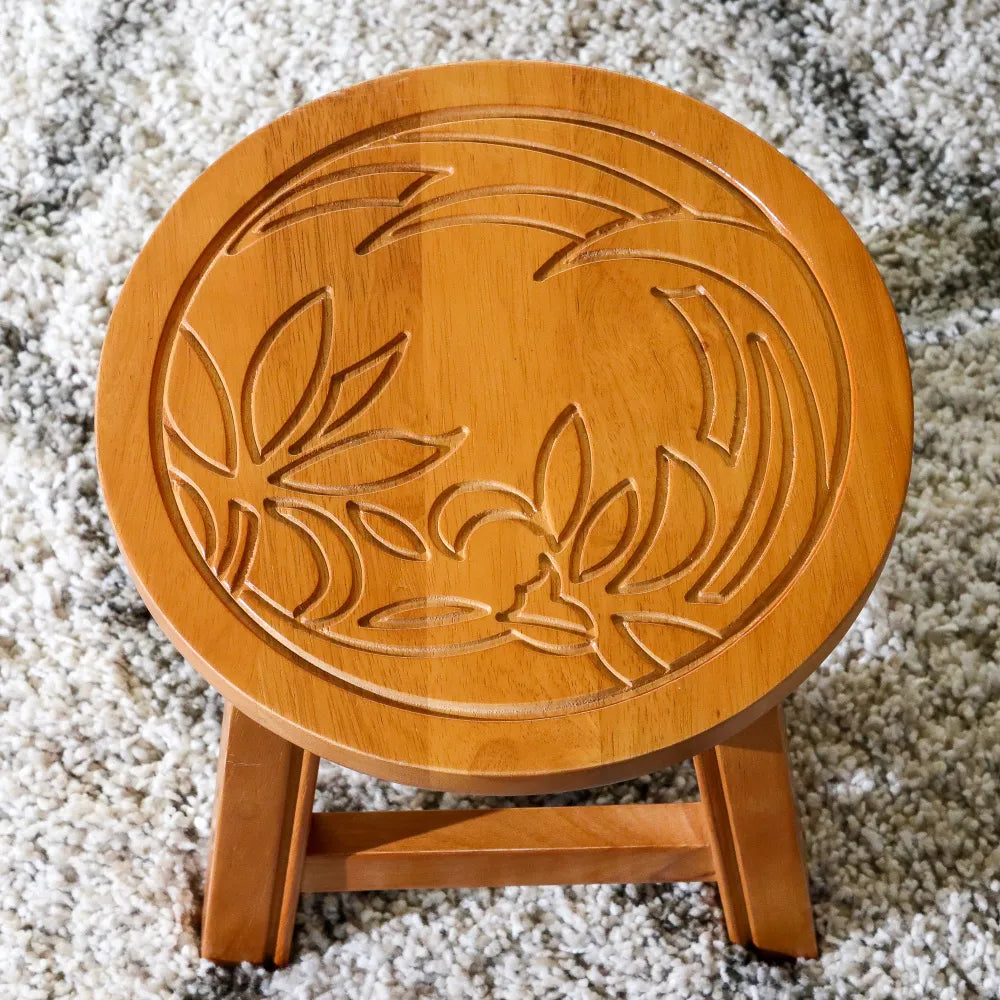Carved Wooden Step Stool