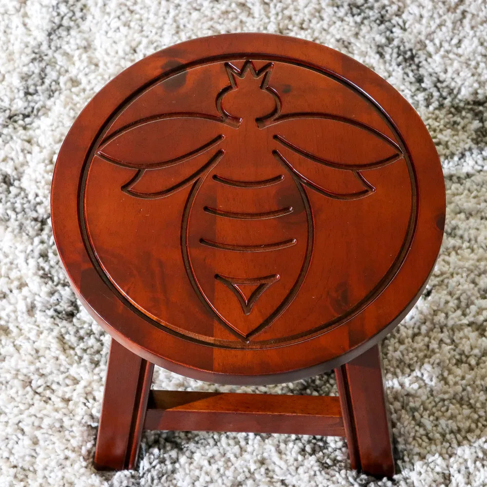 Carved Wooden Step Stool