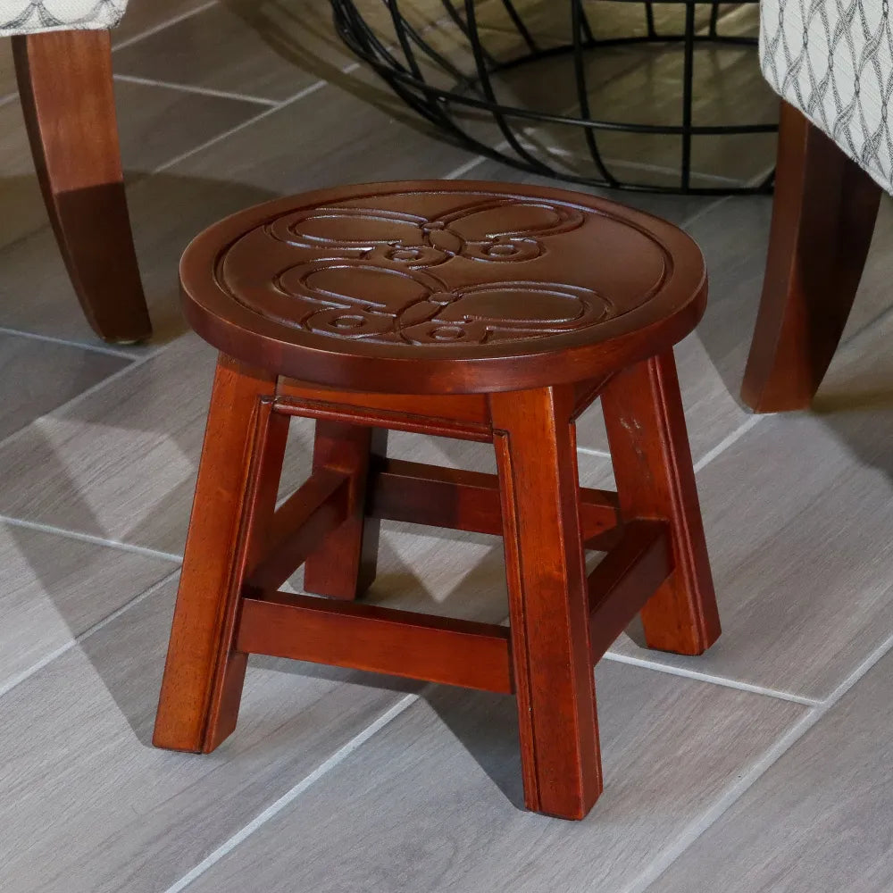 Carved Wooden Step Stool