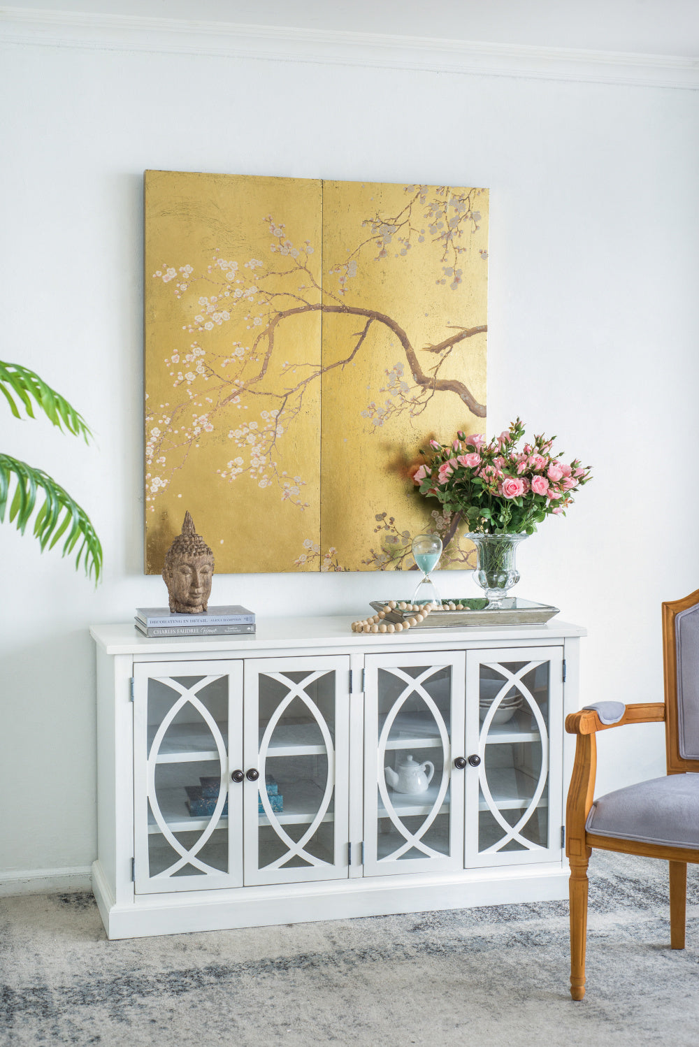 Set of 2 Cherry Blossom Wall Art Panels, Wall Decor for Living Room Dining Room Office Bedroom, 21.5&quot; x 47&quot;