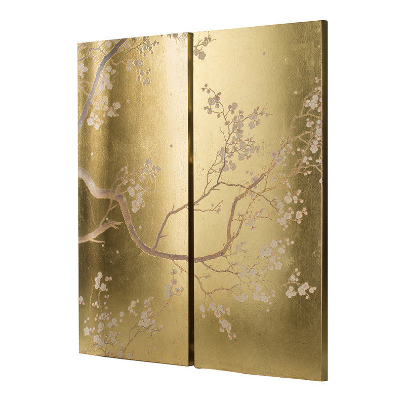 Set of 2 Cherry Blossom Wall Art Panels, Wall Decor for Living Room Dining Room Office Bedroom, 21.5&quot; x 47&quot;