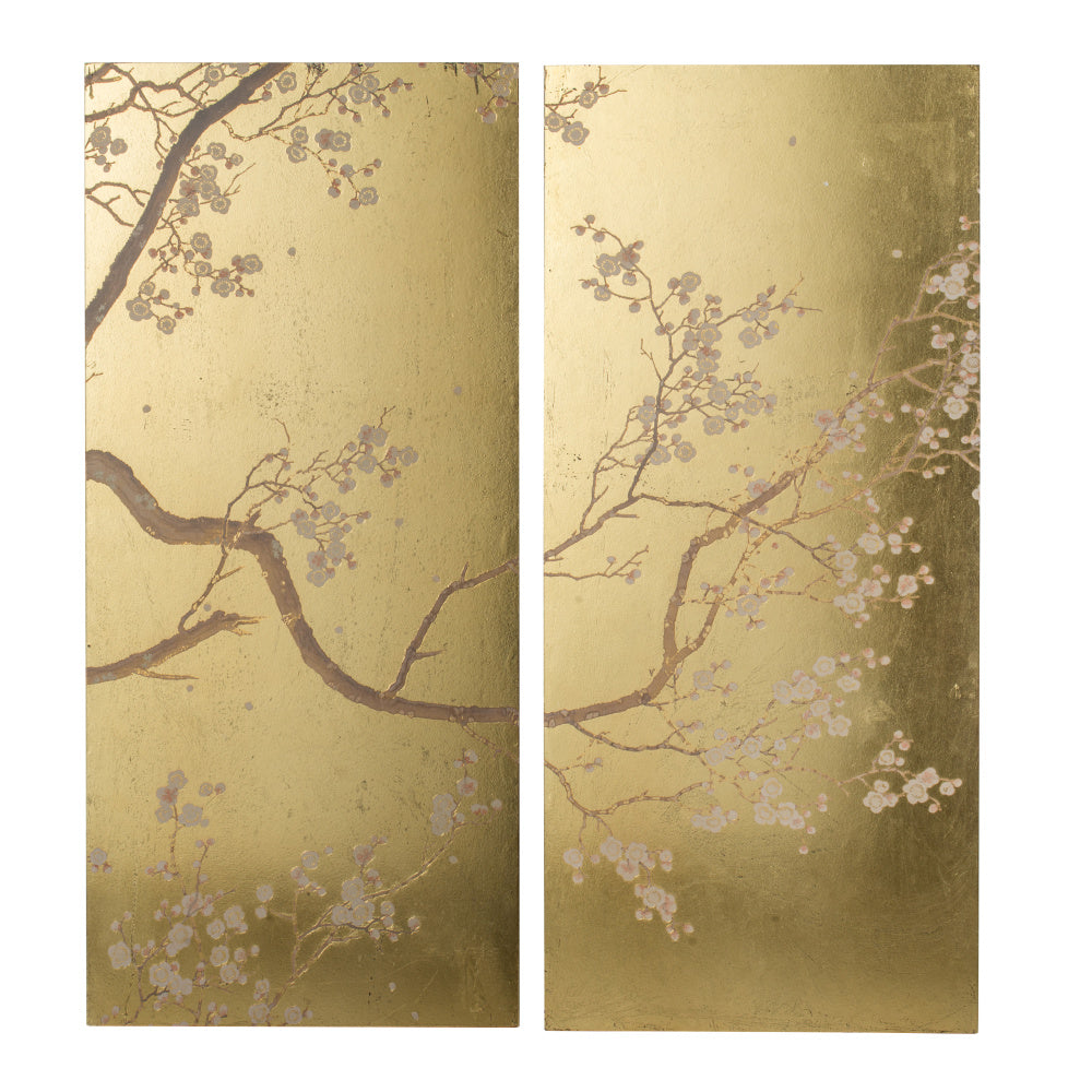 Set of 2 Cherry Blossom Wall Art Panels, Wall Decor for Living Room Dining Room Office Bedroom, 21.5&quot; x 47&quot;