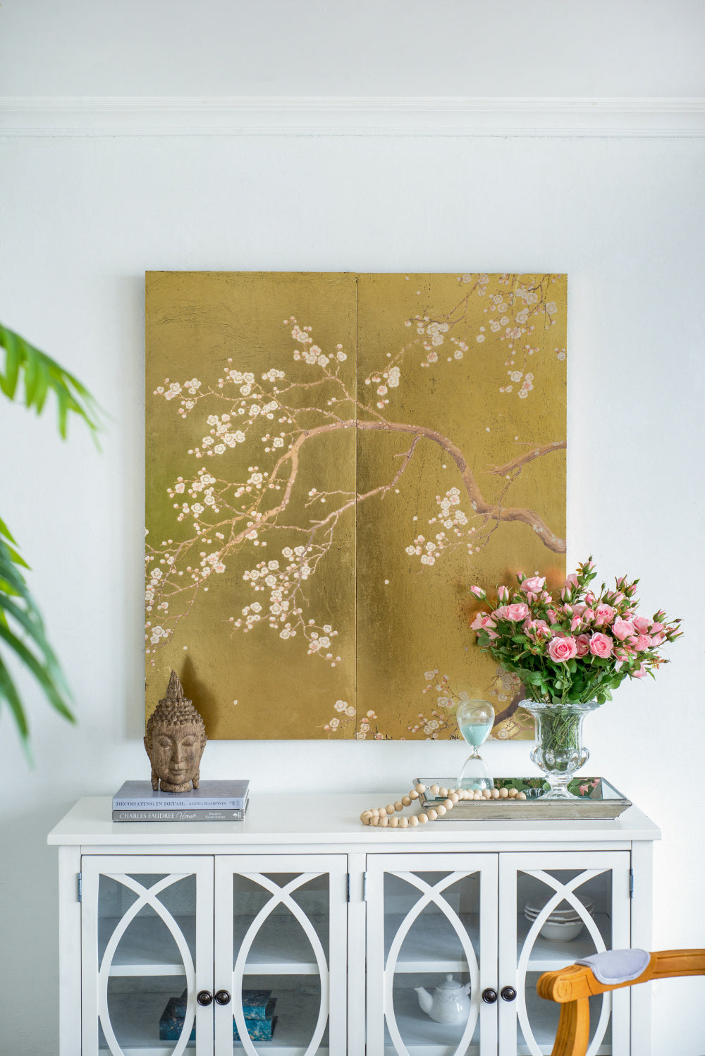 Set of 2 Cherry Blossom Wall Art Panels, Wall Decor for Living Room Dining Room Office Bedroom, 21.5&quot; x 47&quot;