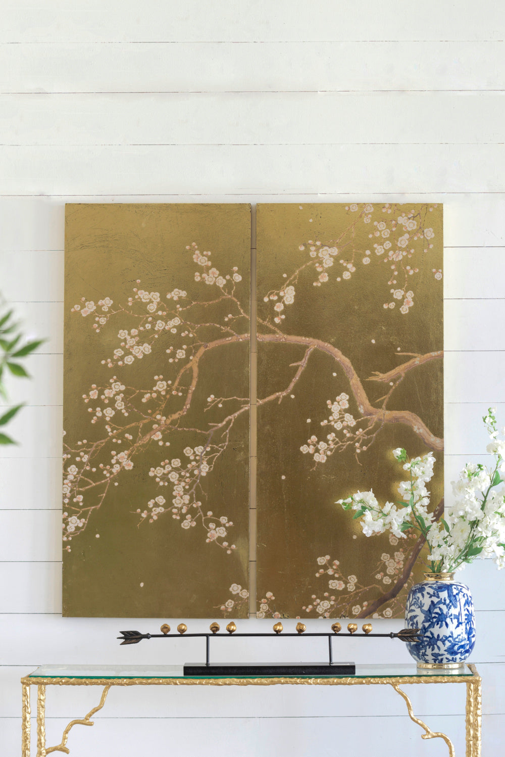 Set of 2 Cherry Blossom Wall Art Panels, Wall Decor for Living Room Dining Room Office Bedroom, 21.5&quot; x 47&quot;
